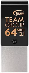 Флешка Team 64 GB M181 USB 3.1 OTG Type-C Black (TM181364GB01)