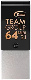 Флешка Team 64 GB M181 USB 3.1 OTG Type-C Black (TM181364GB01) - фото Флешка Team 64 GB M181 USB 3.1 OTG Type-C Black (TM181364GB01)