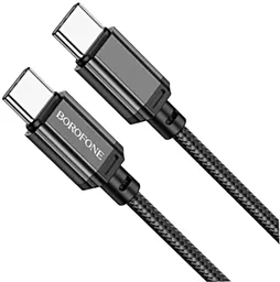 USB PD Кабель Borofone BX87 60W 3A USB Type-C - Type-C Cable Black