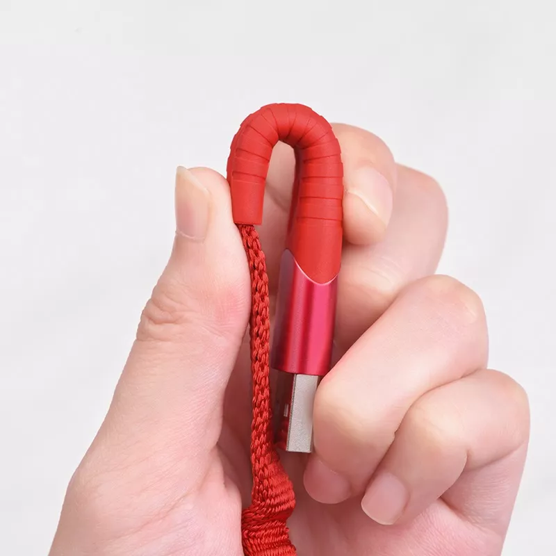 Кабель Hoco U78 Cotton Treasure Elastic USB-A - Lightning 12w 2.4a 1.2м cable Red - фото 5
