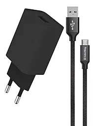 Мережевий зарядний пристрій ColorWay 2A + MicroUSB cable Black