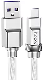 USB PD Кабель Hoco U113 Solid Silicone 100W USB Type-C Cable Silver