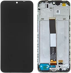Дисплей Xiaomi Poco C3, Poco C31 с тачскрином и рамкой, оригинал, Black