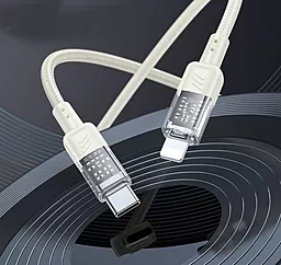 USB PD Кабель Hoco U129 Spirit transparent charging 27w 3a 1.2m USB Type-C - Lightning cable beige - мініатюра 4