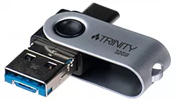 Флешка Patriot Trinity 3-in-1 32GB (PEF32GTRI3USB) Black - фото Флешка Patriot Trinity 3-in-1 32GB (PEF32GTRI3USB) Black