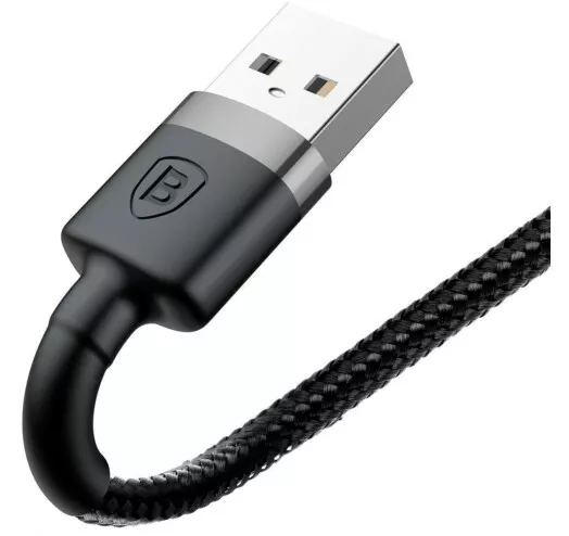 Кабель Baseus Cafule USB-A - Lightning 12w 2.4a 1м cable Black/Gray (CALKLF-BG1) - фото 3