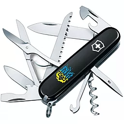 Мультитул Victorinox Huntsman Ukraine (1.3713.3_T0316u) Black огненный Трезубец - фото Мультитул Victorinox Huntsman Ukraine (1.3713.3_T0316u) Black огненный Трезубец
