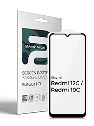 Захисне скло ArmorStandart Full Glue HD для Xiaomi Redmi 12C / 10C Black (ARM68638)