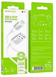 Кабель Borofone BX101 Creator USB-A - Lightning 12w 2.4a 1м cable White - миниатюра 4 Кабель Borofone BX101 Creator USB-A - Lightning 12w 2.4a 1м cable White - миниатюра 4