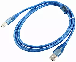 Кабель (шлейф) Ritar USB 2.0 AM/AM 3м ферритовый фильтр синий - фото Кабель (шлейф) Ritar USB 2.0 AM/AM 3м ферритовый фильтр синий
