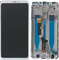 Дисплей Meizu M8 Note, Note 8 (M822) с тачскрином и рамкой, White