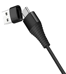 Кабель USB PD Hoco U26 Multi-Functional USB+USB Type-C Cable - Lightning Cable Black - миниатюра 2