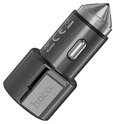 Автомобильное зарядное устройство Hoco Z33 2.1a 2xUSB-A ports car charger metal grey