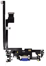 Нижний шлейф Apple iPhone 12 Pro Max с разъемом зарядки, наушников и микрофоном Original Pacific Blue