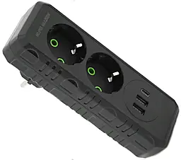 Сетевой фильтр (удлинитель) Voltronic F103-Black 2500w 10a 2 розетки 2xUSB-A/1xUSB-C с выключателем чёрный - фото Сетевой фильтр (удлинитель) Voltronic F103-Black 2500w 10a 2 розетки 2xUSB-A/1xUSB-C с выключателем чёрный