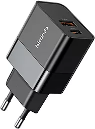 Мережевий зарядний пристрій McDodo CH-1951 20W USB-C/USB-A ports fast charger black (CH-1951)