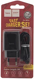Сетевое зарядное устройство Hoco C72A Glorious 2.1a home charger + micro USB cable black - миниатюра 3 Сетевое зарядное устройство Hoco C72A Glorious 2.1a home charger + micro USB cable black - миниатюра 3