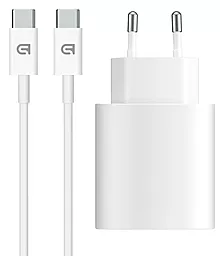 Сетевое зарядное устройство ArmorStandart ABMHJ83 20w PD USB-C power adapter + USB-C to USB-C cable white (ARM77725) - фото Сетевое зарядное устройство ArmorStandart ABMHJ83 20w PD USB-C power adapter + USB-C to USB-C cable white (ARM77725)