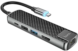 USB Type-C хаб Hoco HB23 Silver - мініатюра 3