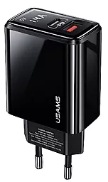Сетевое зарядное устройство с быстрой зарядкой Usams T40 20w PD USB-C/USB-A ports charger black (US-CC133) - фото Сетевое зарядное устройство с быстрой зарядкой Usams T40 20w PD USB-C/USB-A ports charger black (US-CC133)