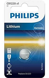 Батарейки Philips CR1220 Lithium 1шт 3 V