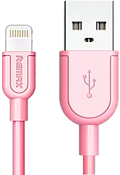 Кабель Remax Souffle USB-A - Lightning 12w 2.4a 1м cable Pink (RC-031i) - фото Кабель Remax Souffle USB-A - Lightning 12w 2.4a 1м cable Pink (RC-031i)