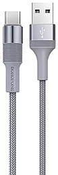Кабель Borofone BX21 USB-A - Type-C 15w 3a 1м cable Gray - фото Кабель Borofone BX21 USB-A - Type-C 15w 3a 1м cable Gray