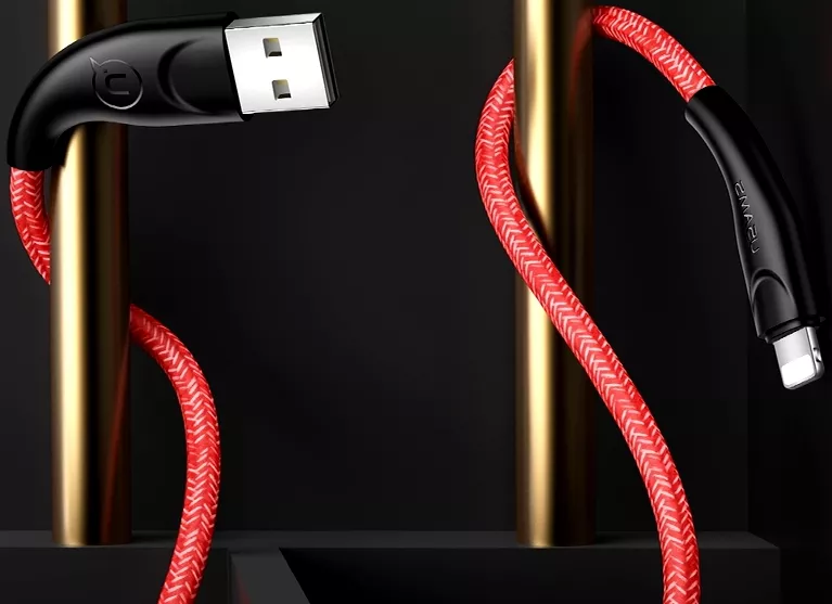 Кабель Usams U41 Braided USB-A - Lightning 10w 1м cable Red - фото 2