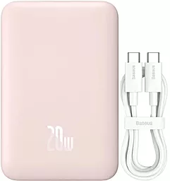 Бездротовий (магнітний) повербанк Baseus Magnetic Mini 10000 mAh 20W Pink (PPCX030004)