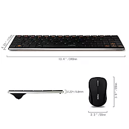 Комплект (клавіатура+мишка) Rapoo (9060) - мініатюра 2