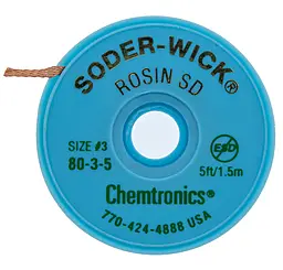 Лента-оплетка (для снятия припоя) Chemtronics Soder Wick SW-18035 USA 1.9 мм / 1.5 м на катушке