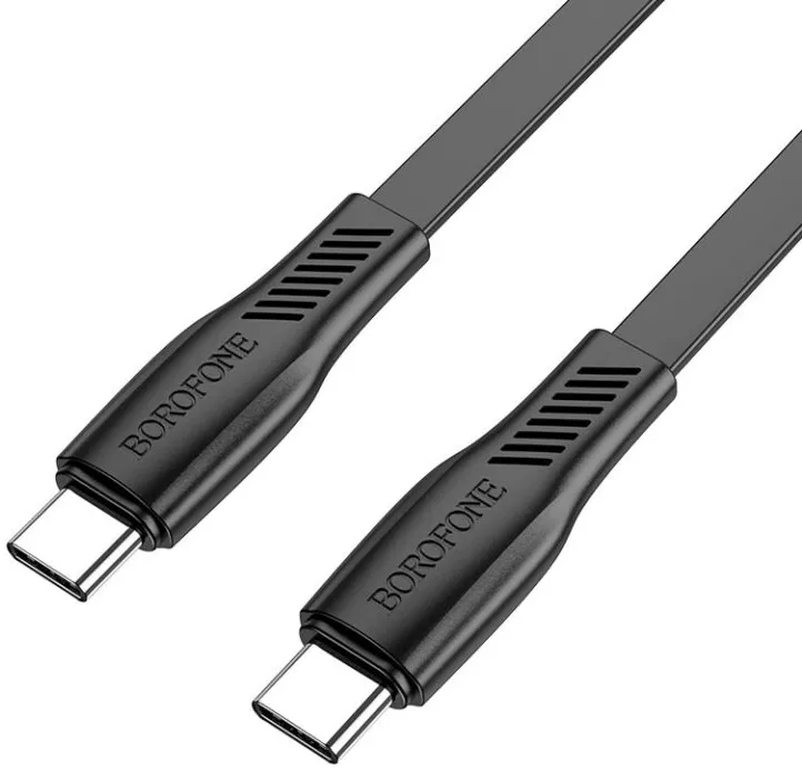 Кабель Borofone BX85 Auspicious USB Type-C - Type-C 60w 3a 1м PD cable Black - фото 2