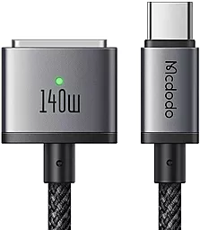 USB Кабель McDodo Magnetic LED 140W 5A 2M USB Type-C to Magsafe 3 Cable Black (CA-1470)