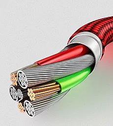 Кабель USB Usams U28 Magnetic 3A micro USB Cable Red (US-SJ328) - миниатюра 5