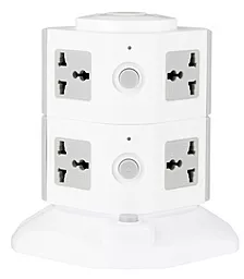 Мережевий фільтр (подовжувач) Optima Tower 7роз. 2USB 2.1A 1.8м білий - фото Мережевий фільтр (подовжувач) Optima Tower 7роз. 2USB 2.1A 1.8м білий