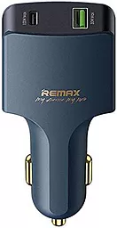 Автомобильное зарядное устройство Remax RCC-326 100w PD USB-C/USB-A ports car charger Blue - фото Автомобильное зарядное устройство Remax RCC-326 100w PD USB-C/USB-A ports car charger Blue