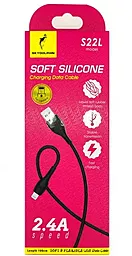Кабель SkyDolphin S22L Soft Silicone USB-A - Lightning 12w 2.4a 1м cable Black - мініатюра 3 Кабель SkyDolphin S22L Soft Silicone USB-A - Lightning 12w 2.4a 1м cable Black - мініатюра 3