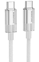 Кабель Borofone BU44 Sincero USB Type-C - Type-C 60w 3a 1.2м PD cable Gray - фото Кабель Borofone BU44 Sincero USB Type-C - Type-C 60w 3a 1.2м PD cable Gray
