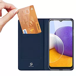 Чехол Dux Ducis с карманом для визиток на Samsung Galaxy A22 4G, Galaxy M32  Синий - миниатюра 2