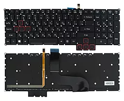 Клавиатура для ноутбука Acer Predator 15 G9-591 G9-591G G9-591R G9-592 G9-593 17 G5-793 G9-791 G9-792 без рамки подсветка Прямой Enter UKR 0KN0-EX1UA12 черная