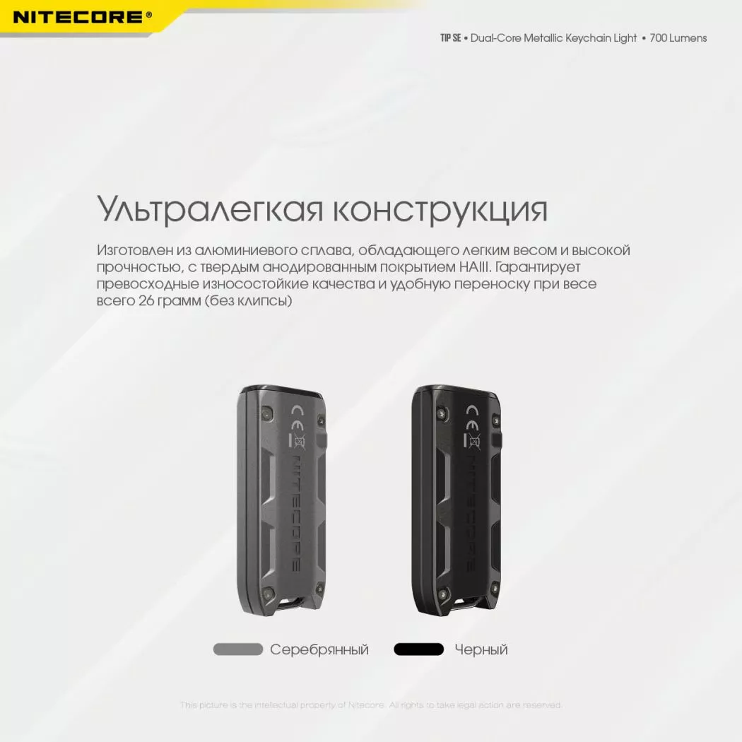 Ліхтарик Nitecore TIP SE (6-1430_gray) Сірий - фото 6
