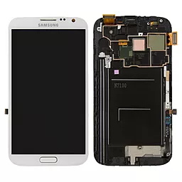 Дисплей Samsung Galaxy Note 2 N7100, N7105 с тачскрином и рамкой, оригинал, White - фото Дисплей Samsung Galaxy Note 2 N7100, N7105 с тачскрином и рамкой, оригинал, White