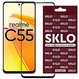 Защитное стекло SKLO 3D для Realme C55 (без упаковки) Черный