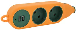Колодка для удлинителя Voltronic FM-KNZ 2+2O 2 розетки 16А 2xUSB-A Orange - фото Колодка для удлинителя Voltronic FM-KNZ 2+2O 2 розетки 16А 2xUSB-A Orange