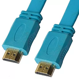 Видеокабель HDMI v.1.4 5m Бирюзовый 1TOUCH - фото Видеокабель HDMI v.1.4 5m Бирюзовый 1TOUCH