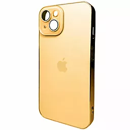 Чехол AG Glass Sapphire Frame MagSafe Logo for Apple iPhone 15 Gold