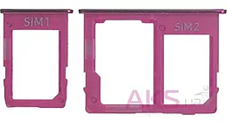 Держатель (лоток) Сим карты Samsung Galaxy J4 Plus J415 / Galaxy J6 Plus J610 2SIM комплект 2шт Pink