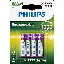 Аккумулятор Philips AAA (R03) 1000mAh 4шт