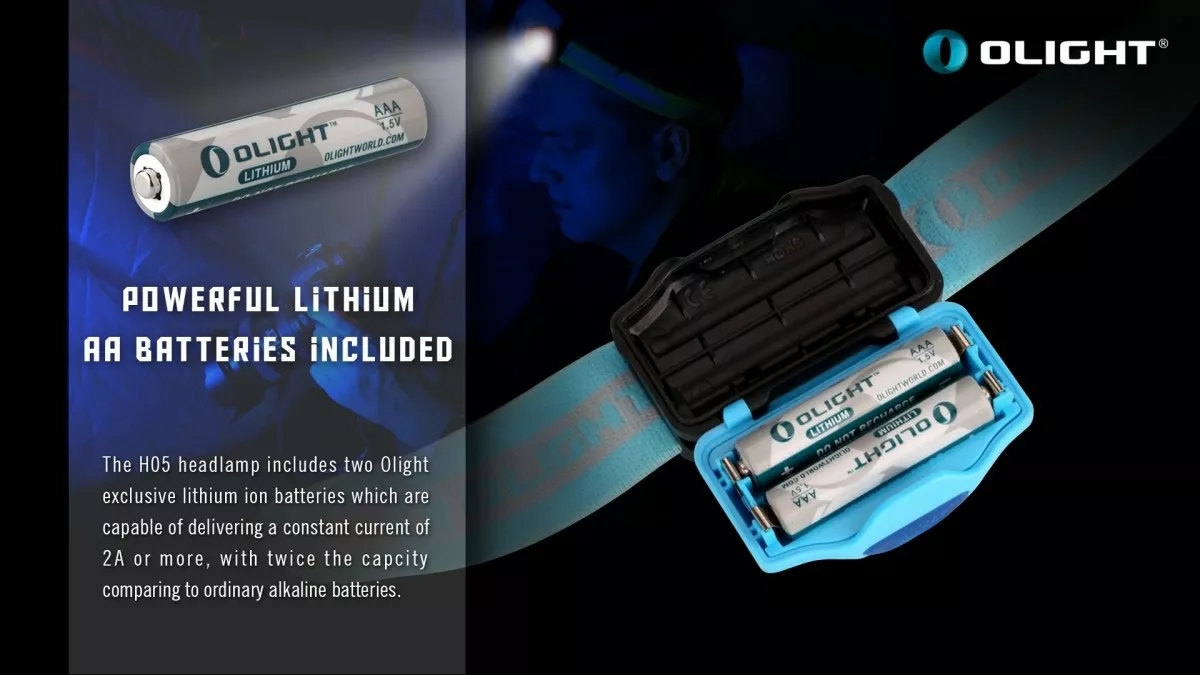 Налобный фонарик Olight H05 Active (1хCR123) Оранжевый - фото 9