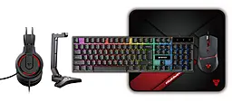 Комплект (клавиатура+мышка+коврик+гарнитура+подставка) Fantech P51 Black - фото Комплект (клавиатура+мышка+коврик+гарнитура+подставка) Fantech P51 Black